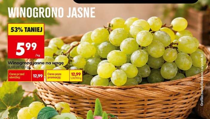 Winogrono jasne na wagę
