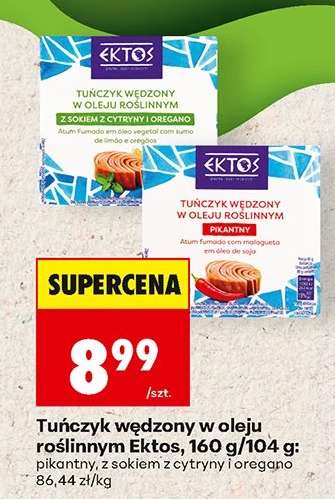 Tuńczyk wędzony w oleju roślinnym Ektos, 160 g/104 g