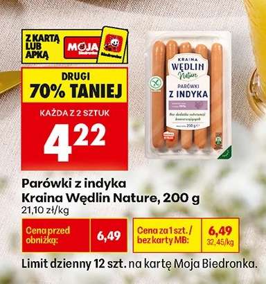 Parówki z indyka Kraina Wędlin Nature, 200 g