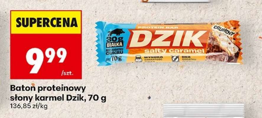Baton proteinowy słony karmel Dzik, 70 g