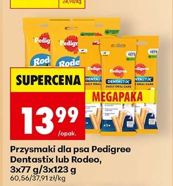 Przysmaki dla psa Pedigree Dentastix lub Rodeo, 3x77 g/3x123 g