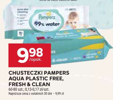 Chusteczki Pampers Aqua Plastic Free, Fresh Clean