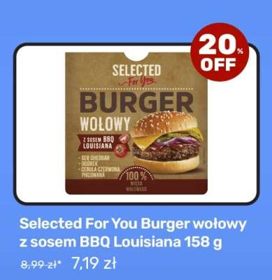 Selected For You Burger wołowy z sosem BBQ Louisiana 158 g