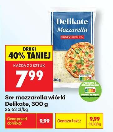 Ser mozzarella wiórki Delikate, 300 g