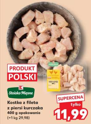 Kostka z fileta z piersi kurczaka 400 g opakowanie