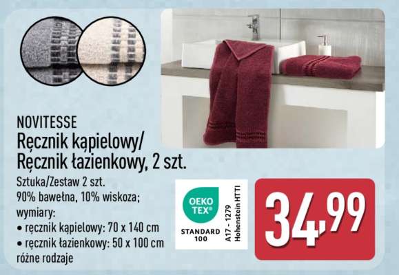 NOVITESSE Ręcznik kąpielowy/ Ręcznik łazienkowy, 2 szt.