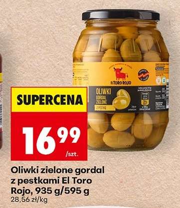 Oliwki zielone gordal z pestkami El Toro Rojo, 935 g / 595 g