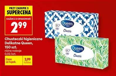 Chusteczki higieniczne Delikatne Queen , 150 szt
