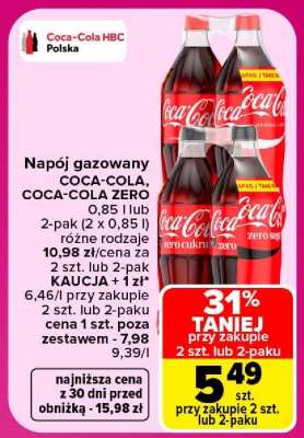 Napoj gazowany COCA-COLA, COCA-COLA ZERO