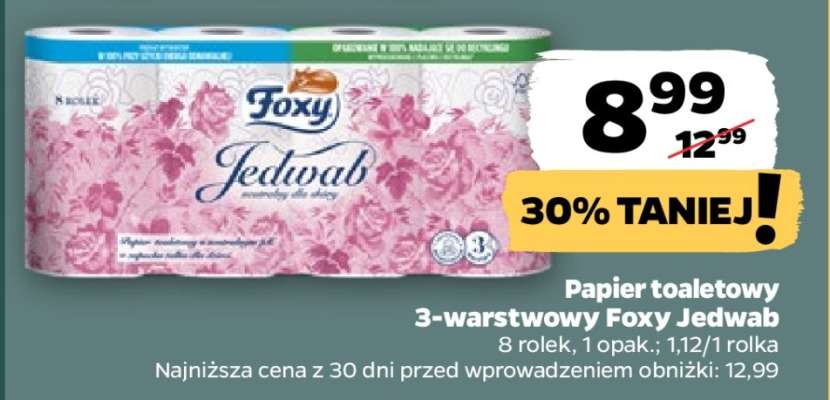 Papier toaletowy 3-warstwowy Foxy Jedwab