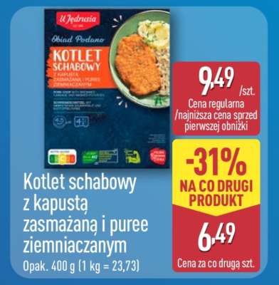 KOTLET SCHABOWY z kapustą zasmażaną i puree ziemniaczanym
