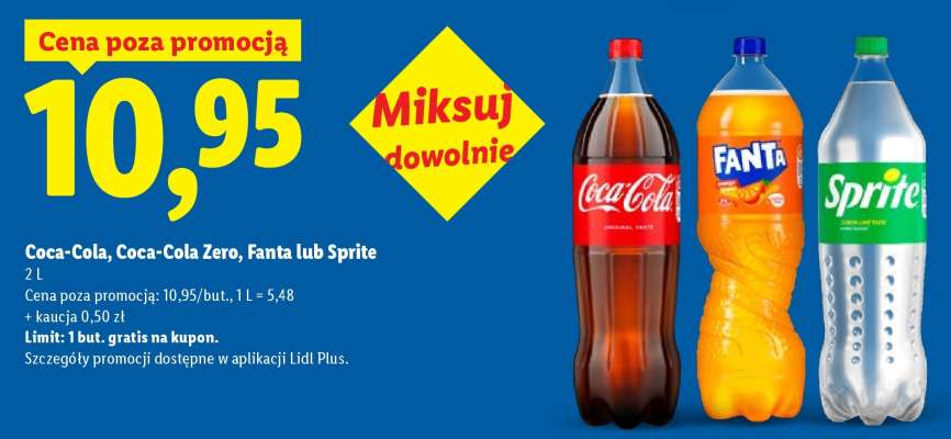 Coca-Cola, Coca-Cola Zero, Fanta lub Sprite*