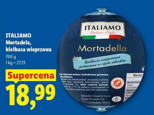 ITALIAMO Mortadela, kiełbasa wieprzowa