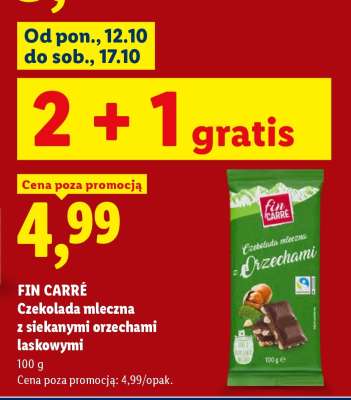 FIN CARRÉ Czekolada mleczna z siekanymi orzechami laskowymi