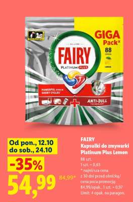 FAIRY Kapsułki do zmywarki Platinum Plus Lemon