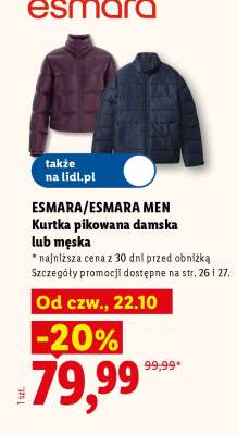 ESMARA/ESMARA MEN Kurtka pikowana damska lub męska