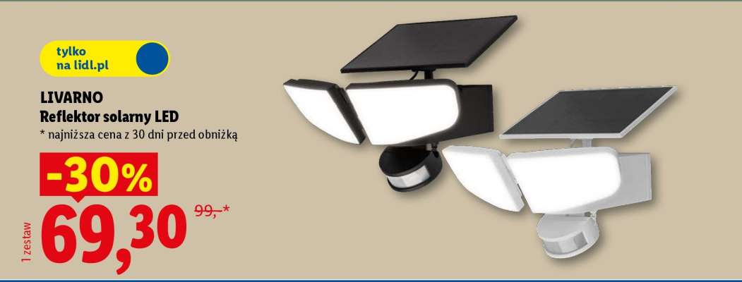 LIVARNO Reflektor solarny LED