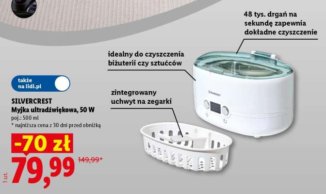 SILVERCREST Myjka ultradźwiękowa, 50 W