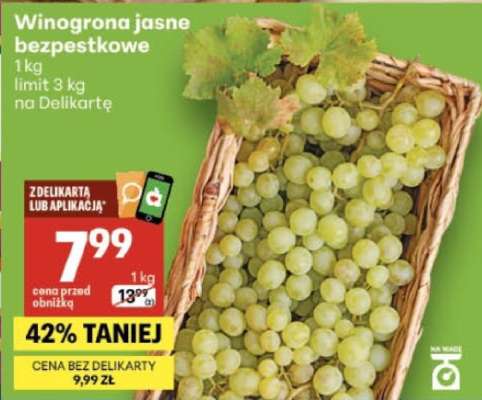 Winogrona jasne bezpestkowe