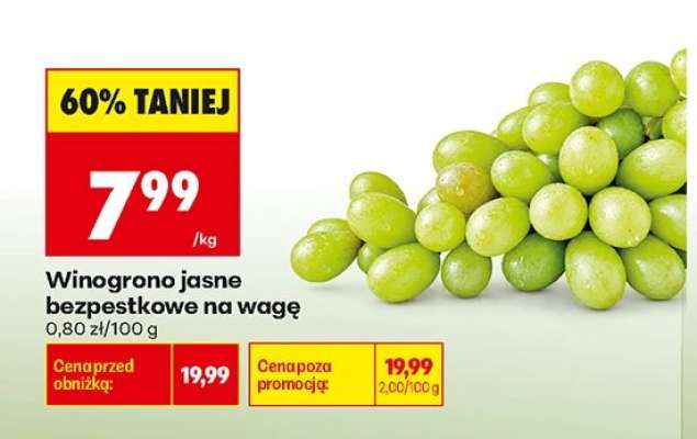 Winogrono jasne bezpestkowe na wagę