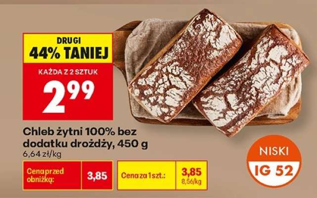 Chleb żytni 100 % bez dodatku drożdży 450 g