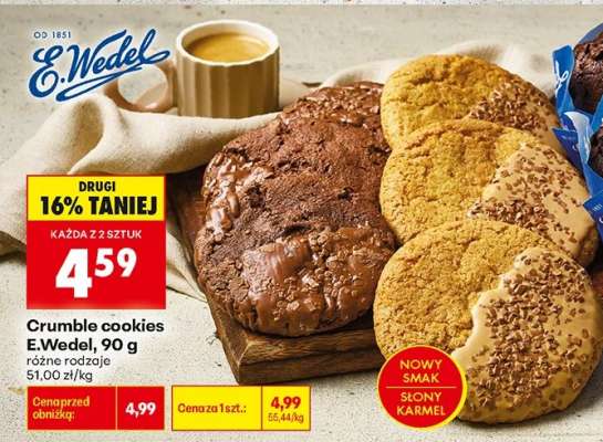 Crumble cookies E.Wedel, 90 g