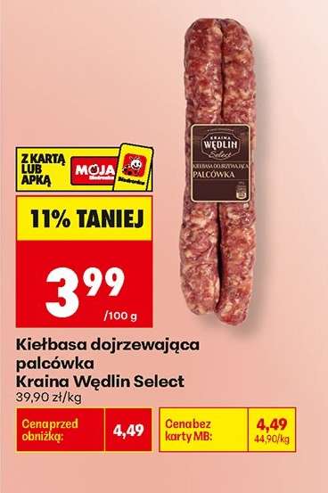 Kiełbasa dojrzewająca palcówka Kraina Wędlin Select