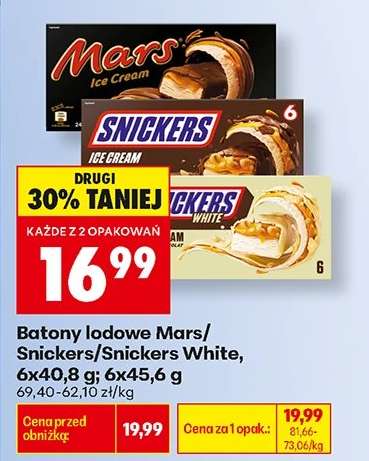 Batony lodowe Mars/Snickers/Snickers White, 6x40,8 g; 6x45,6 g