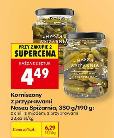 Korniszony z przyprawami Nasza Spiżarnia, 330 g/190 g