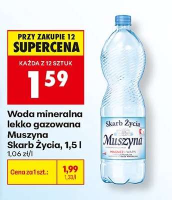 Woda mineralna lekko gazowana Muszyna Skarb Życia, 1,5 l