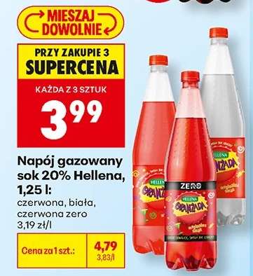 Napój gazowany sok 20% Hellena, 1,25 l