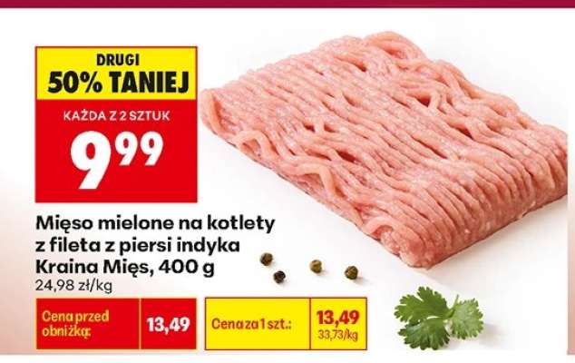 Mięso mielone na kotlety z fileta z piersi indyka Kraina Mięs 400 g