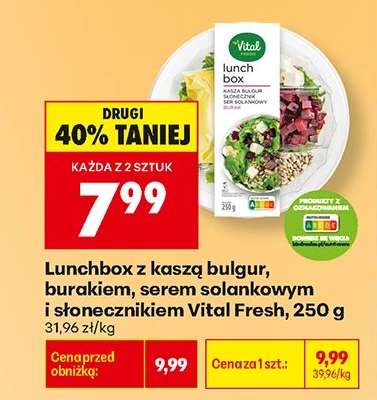 Lunchbox z kaszą bulgur, burakiem, serem solankowym i słonecznikiem Vital Fresh, 250 g