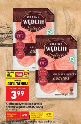 Kiełbasa żywiecka z szynki Kraina Wędlin Select , 100 g
