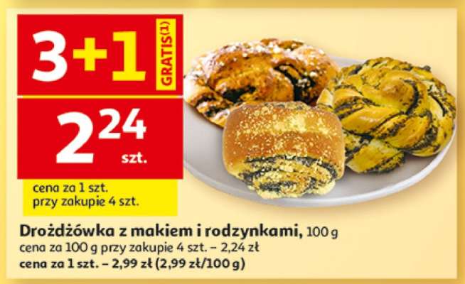 Drożdżówka z makiem i rodzynkami