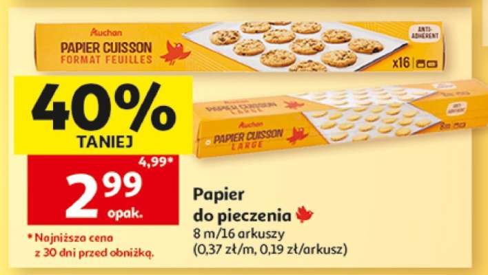 Auchan Papier Cuisson Format Feuilles