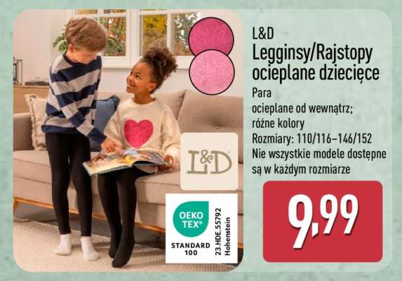L&D Legginsy/Rajstopy ocieplane dziecięce