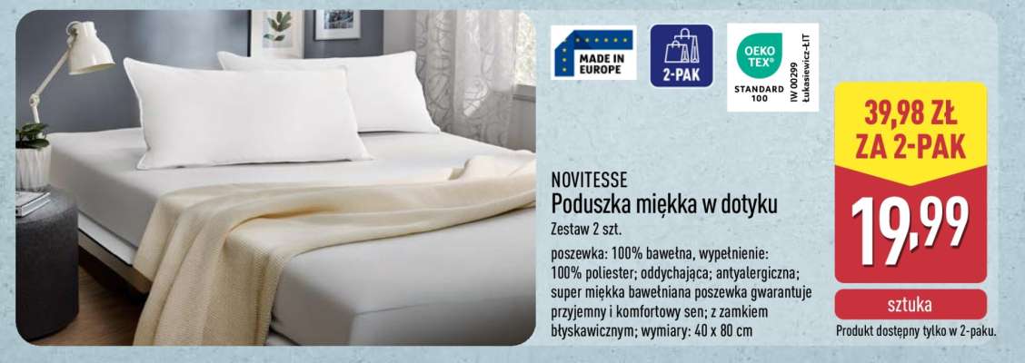 NOVITESSE Poduszka miękka w dotyku