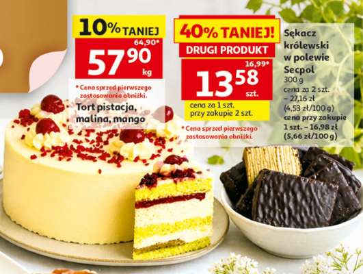 Tort pistacja, malina, mango