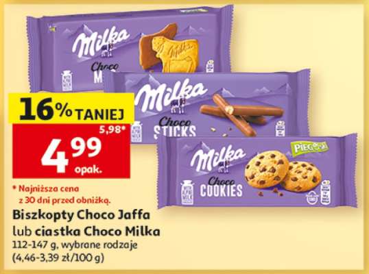 Biszkopty Choco Jaffa lub ciastka Choco Milka