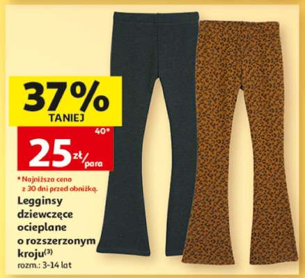 Legginsy dziewczęce ocieplane o rozszerzonym kroju