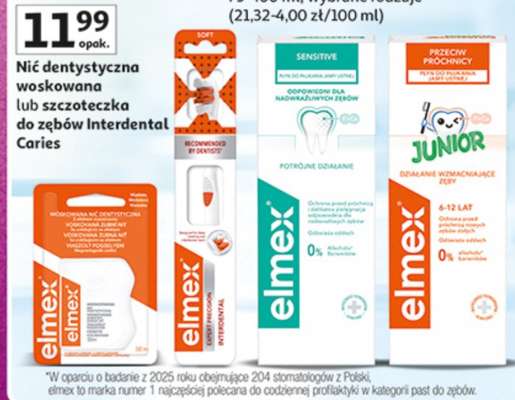 Nić dentystyczna woskowana lub szczoteczka do zębów Interdental Caries