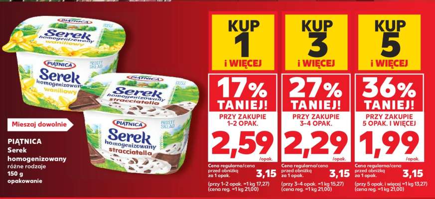 PIĄTNICA Serek homogenizowany różne rodzaje