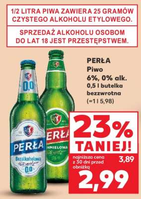 PERŁA Piwo 6%, 0% alk. 0,5 l butelka bezzwrotna