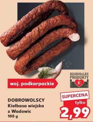 DOBROWOLSCY Kiełbasa wiejska z Wadowic 100 g