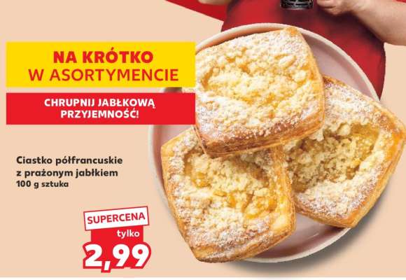 Ciastko półfrancuskie z prażonym jabłkiem