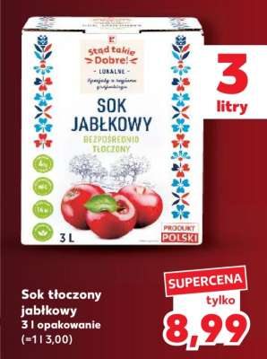 Sok tłoczony jabłkowy 3 l opakowanie