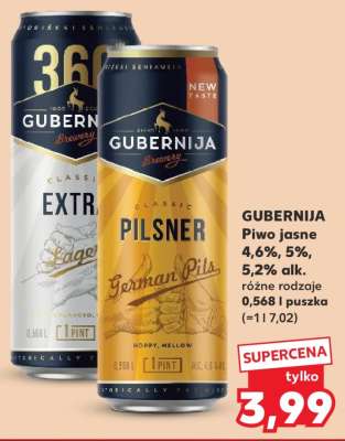 GUBERNIJA Piwo jasne 4,6%, 5%, 5,2% alk.