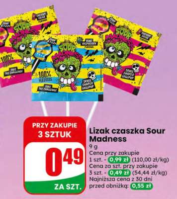 Lizak czaszka Sour Madness
