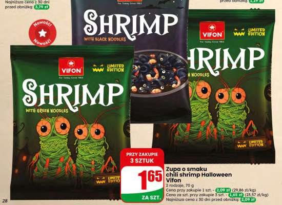 Zupa o smaku chili shrimp Halloween Vifon
